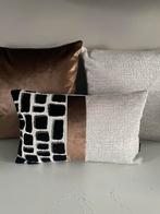 Nieuwe sierkussens brons/zwart/ offwhite, Ophalen of Verzenden, Nieuw, Zwart, Vierkant