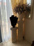 2x Fossiel Stenen Potten / Plantenbakken, Huis en Inrichting, Woonaccessoires | Zuilen en Pilaren, Ophalen, Gebruikt