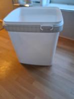 100 vierkante plastic emmers  5,4 liter met deksel wit, Ophalen, Nieuw, Kunststof, Met deksel