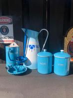 Emaille Frans blauw, Ophalen