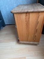 2 Oude Grenen Nachtkastjes, Huis en Inrichting, Slaapkamer | Nachtkastjes, Ophalen, Gebruikt, Minder dan 45 cm, Minder dan 55 cm