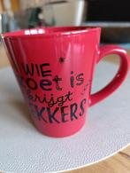 Mok beker rood met tekst, Ophalen, Nieuw, Overige stijlen, Kop(pen) en/of Schotel(s)