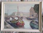 Boten aan de Keizersgracht Amsterdam ca. 1950 - ges. Pol, Ophalen of Verzenden
