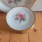 Lucky Vintage Bavaria gebaksset borden goud & rozen zgan, Ophalen of Verzenden