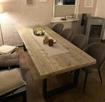 Steigerhout tafel eettafel met industriële onderstel., Metaal, Steigerhouten steigerhout gratis bezorgd x u a poten, Vijf personen of meer