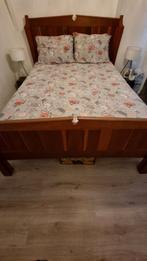 Handgemaakte mahonie dubbele bed, Ophalen, Gebruikt, Tweepersoons, 200 cm