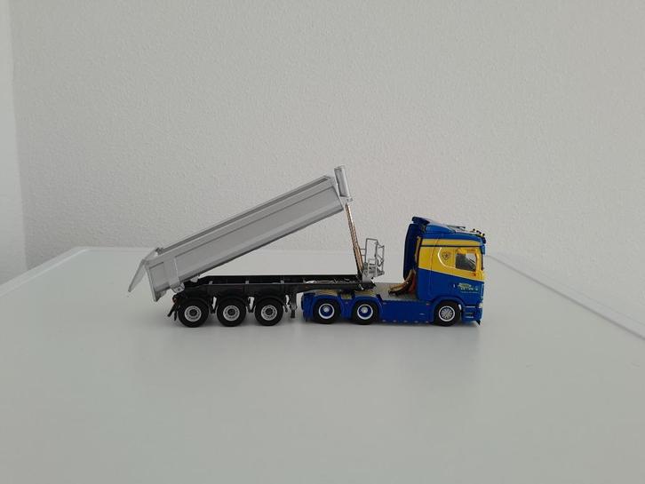Scania Highline Belle Erwin Transport met Kippertrailer ., Hobby en Vrije tijd, Modelauto's | 1:50, Nieuw, Bus of Vrachtwagen