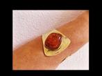 Bijzonder 4.5 cm Breed Zilveren/Verguld Armband/Amber!, Verzenden, Zilver, Armband, Verguld