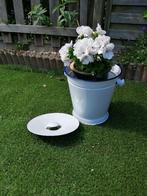 Bloembak, Oude emaille emmer, kan gebruikt worden als bloemb, Ophalen of Verzenden, Gebruikt, Rond, Minder dan 60 cm
