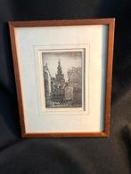 Ets H Witjens kerk  gouda, Antiek en Kunst, Kunst | Etsen en Gravures, Ophalen of Verzenden