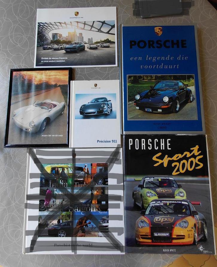 4 boeken + 1 fotokader Porsche, Boeken, Auto's | Boeken, Gelezen, Porsche, Ophalen of Verzenden