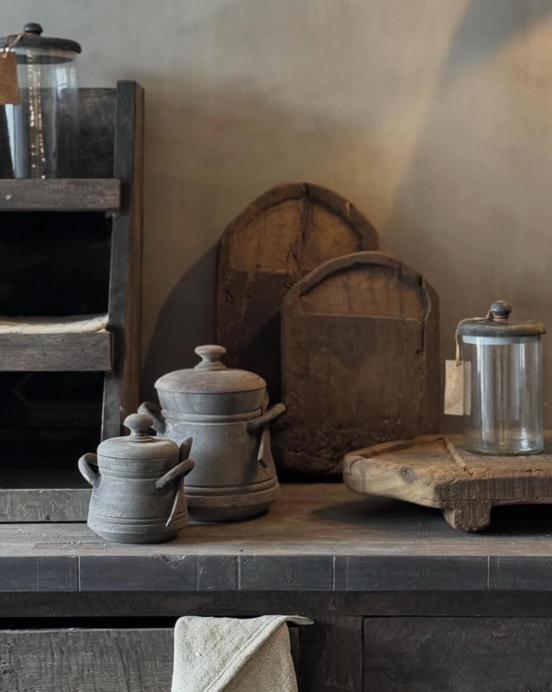 Houten pot met deksel  XL Aura Peeperkorn, Huis en Inrichting, Woonaccessoires | Overige, Nieuw, Ophalen of Verzenden