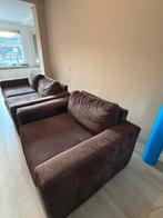 Bankstel - Bruin Corduroy, Gebruikt, 300 cm of meer, 75 tot 100 cm, Ophalen of Verzenden