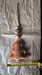 Schattige kerstboom hanger oranje velvet stof houten kralen, Diversen, Kerst, Ophalen, Nieuw