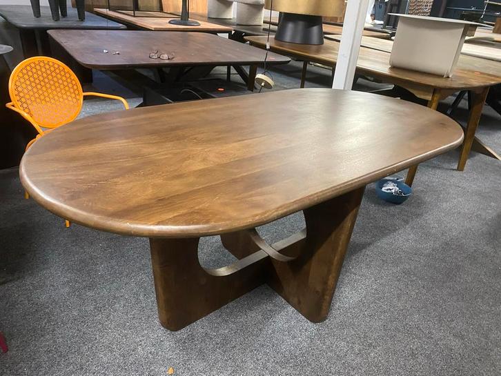 Walnoot Tafel 180x90 - Japandi Stijl organisch deens ovaal, Huis en Inrichting, Tafels | Eettafels, Nieuw, 50 tot 100 cm, 150 tot 200 cm