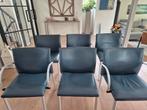 6 lederen eetkamerstoelen Merk:Leolux Myto, Huis en Inrichting, Ophalen, Gebruikt, Vijf, Zes of meer stoelen