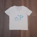 Stralend wit T-shirtje blauwe bloemenopdruk; Jackpot; Large, Wit, Maat 42/44 (L), Jackpot, Ophalen of Verzenden