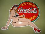 COCA COLA EMAILLE BORD, Pin Up Girl, Ophalen of Verzenden