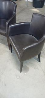 Kuipstoelen, Ophalen, Twee, Bruin, Leer