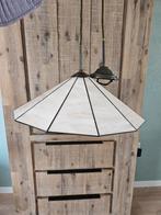 Prachtige zalmroze/zachtroze glas in lood hanglamp 50 cm, Huis en Inrichting, Lampen | Hanglampen, Ophalen, Gebruikt, Glas