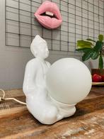 Vintage 80’s BOEDHA Lamp met Glazen Bol, Ophalen of Verzenden, Zo goed als nieuw, Glas, Minder dan 50 cm