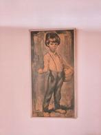 Vintage schilderij jongen met mand, Ophalen