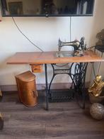 Antieke Singer Trapnaaimachine met Houten Pendel, Ophalen of Verzenden