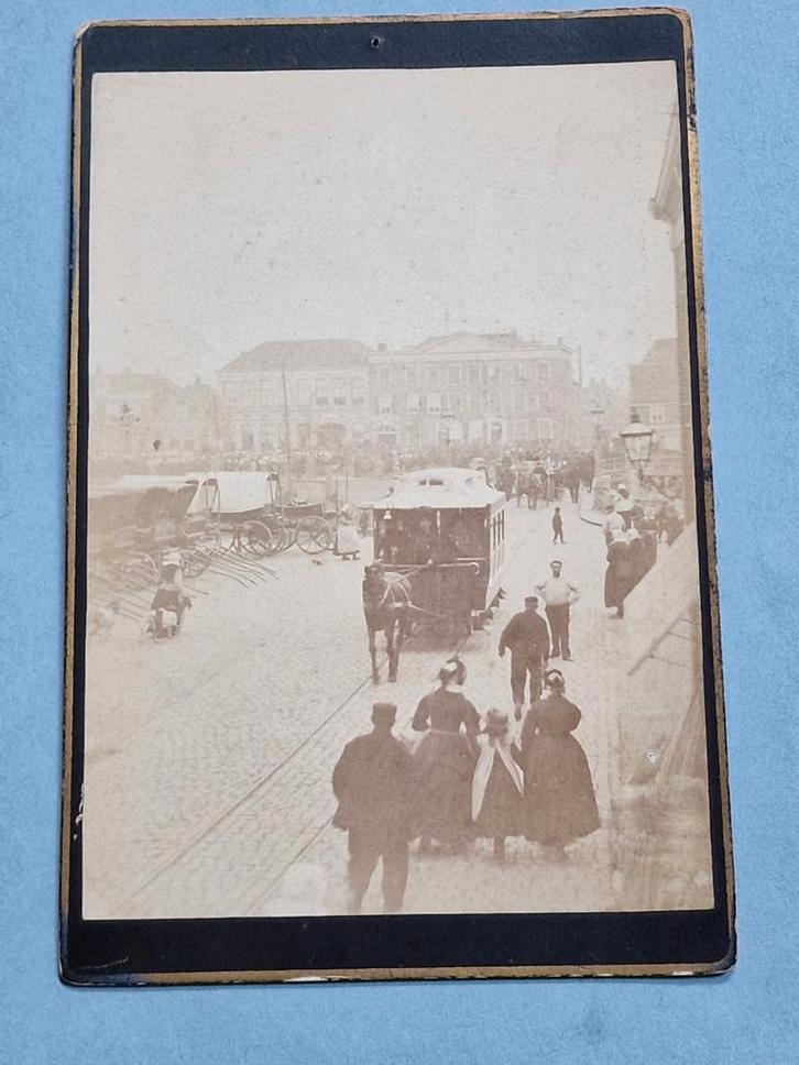 55) FOTO PAARDENTRAM F.W.H.DEUTMANN ZWOLLE, Verzamelen, Foto's en Prenten, Gebruikt, Foto, Overige onderwerpen, Voor 1940, Ophalen of Verzenden