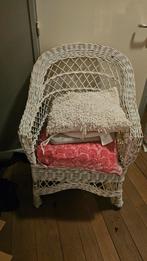 Witte rotan stoel met kussens, Ophalen, Gebruikt, Wit, Riet of Rotan