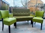 Leuke groene eetkamerbank met 2 stoelen, Overige kleuren, Zo goed als nieuw, Vier, Ophalen