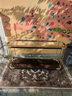 Hollywood regency vintage messing glas en rookgas bartafel, Ophalen of Verzenden