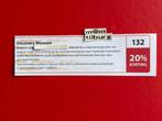 Bon 132 Discovery Museum 20% korting, Tickets en Kaartjes, Drie personen of meer, Kortingskaart