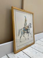 Franse Ridder te Paard in Gouden Lijst, Antiek en Kunst, Ophalen of Verzenden