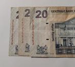 Suriname 3x 20 Dollar # letters AC, CA en BC "zeer zeldzaam", Ophalen of Verzenden, Zuid-Amerika, Setje