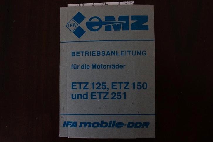 MZ ETZ125 ETZ150 ETZ251 1989 motorrad betriebs anleitung, Motoren, Handleidingen en Instructieboekjes, Overige merken, Ophalen of Verzenden