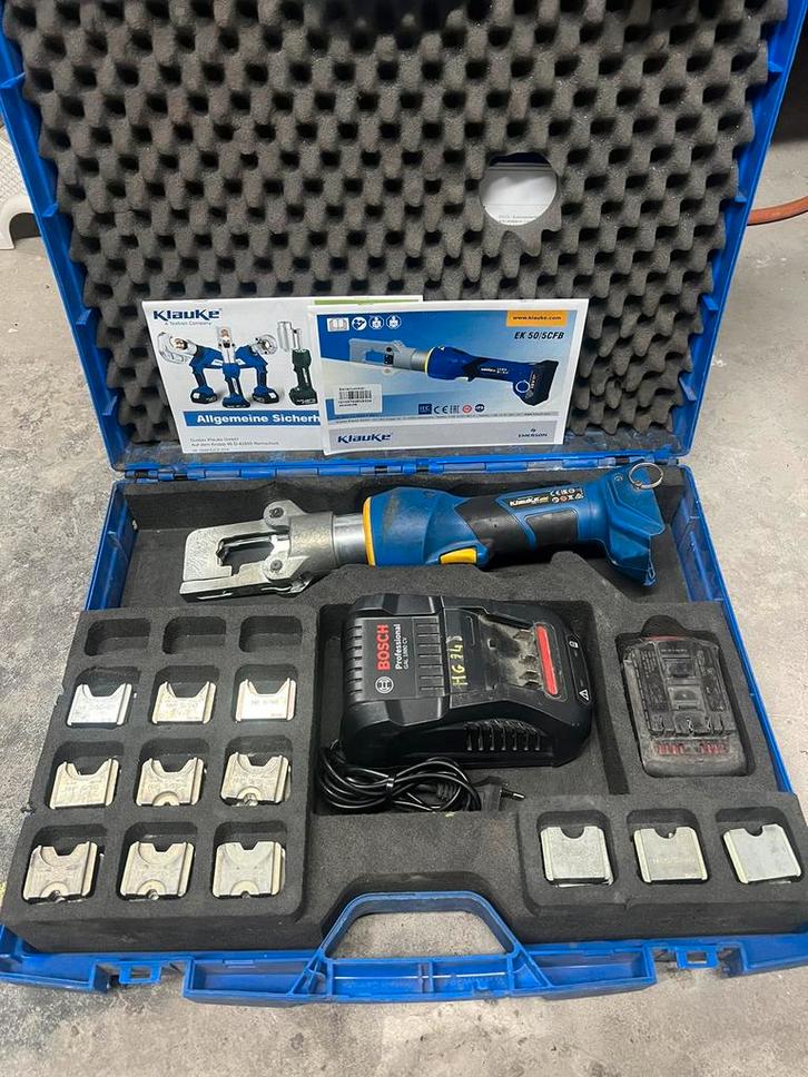 Klauke EK50/5CFB Kabelschoen Perstang / Persmachine, Doe-het-zelf en Verbouw, Gereedschap | Handgereedschap, Zo goed als nieuw