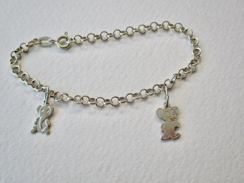 Zilveren jasseron bedel armbandje 18 cm. +2bedels 925 zilver, Sieraden, Tassen en Uiterlijk, Armbanden, Zo goed als nieuw, Zilver