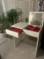 Witte kaptafel met spiegel en opbergruimte van ikea, Huis en Inrichting, Tafels | Kaptafels, Ophalen, 50 tot 100 cm, Zo goed als nieuw