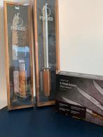 Nieuw: Forged Santokumes met sharpener + 6 steakmessen, Ophalen of Verzenden, Nieuw, Rvs of Chroom, Los bestek