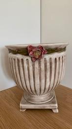 Vaga Italiaanse bloempot met roos decoratie, Gebruikt, Ophalen of Verzenden