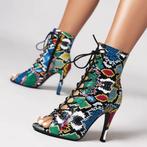 Gekleurde slangen enkel laarzen dames platform veter laars, Verzenden, Nieuw, Overige kleuren, Lage of Enkellaarzen