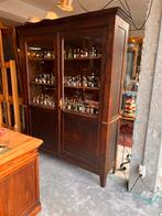 Antieke vitrinekast met glazen deuren, Ophalen of Verzenden