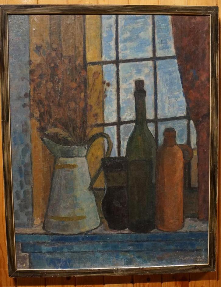 Pieter Fraterman 1910-1969 stilleven Olieverf op doek paneel, Antiek en Kunst, Kunst | Schilderijen | Klassiek, Ophalen