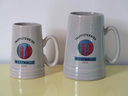 Set van 2 bierpullen Westmalle Trappistenbier, Verzamelen, Biermerken, Gebruikt, Pul(len), Overige merken, Ophalen of Verzenden