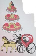 Borduurpatroon  Koets en Paarden / Huwelijkstaart nr 5796, Hobby en Vrije tijd, Borduren en Borduurmachines, Verzenden, Nieuw