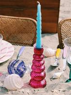 ANNA + NINA Waves striped glass tealight holder 8cm, Ophalen, Nieuw, Overige materialen, Minder dan 25 cm