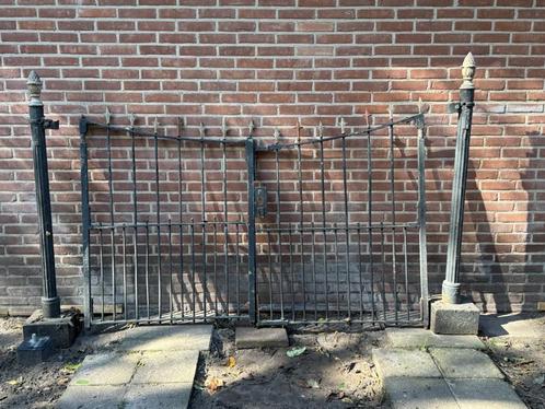 Antiek Hollands hekwerk, 20 meter, Tuin en Terras, Tuinhekken en Hekwerk, Gebruikt, Spijlenhekwerk, IJzer, Met poort, Ophalen