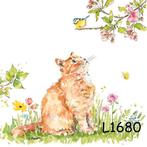 Servetten decoupage/bullet journal – kat en vogel L1680, Verzenden, Nieuw, Materiaal