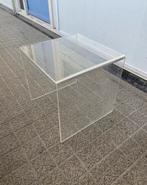 2 Plexiglas Bijzettafeltjes - Vintage Retro Transparant, Ophalen, Minder dan 55 cm, Gebruikt, Vierkant