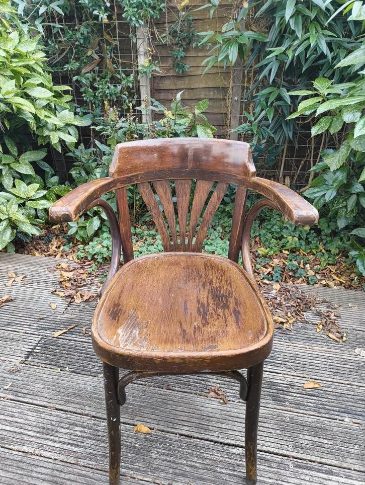 Houten salon stoelen (2), Huis en Inrichting, Stoelen, Gebruikt, Twee, Hout, Bruin, Ophalen